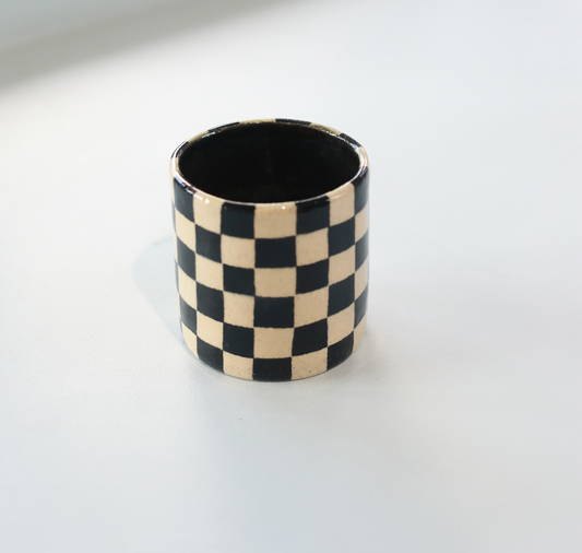 Checkered Brush Holder